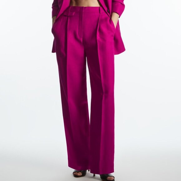 NWOT COS Fuchsia pink relaxed fit linen pants - Picture 1 of 5